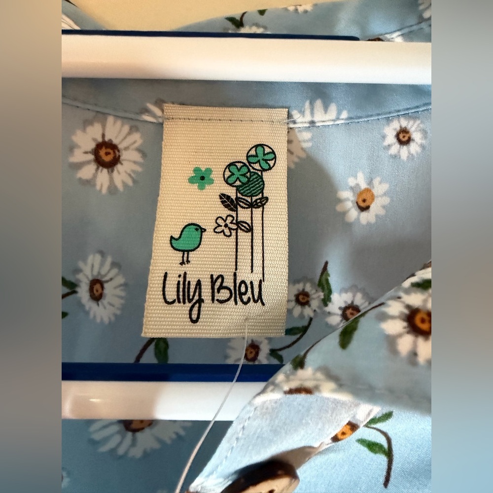 Lily Bleu Girls Blue Daisy Floral Button Front Dress Size 12 - Picture 5 of 8